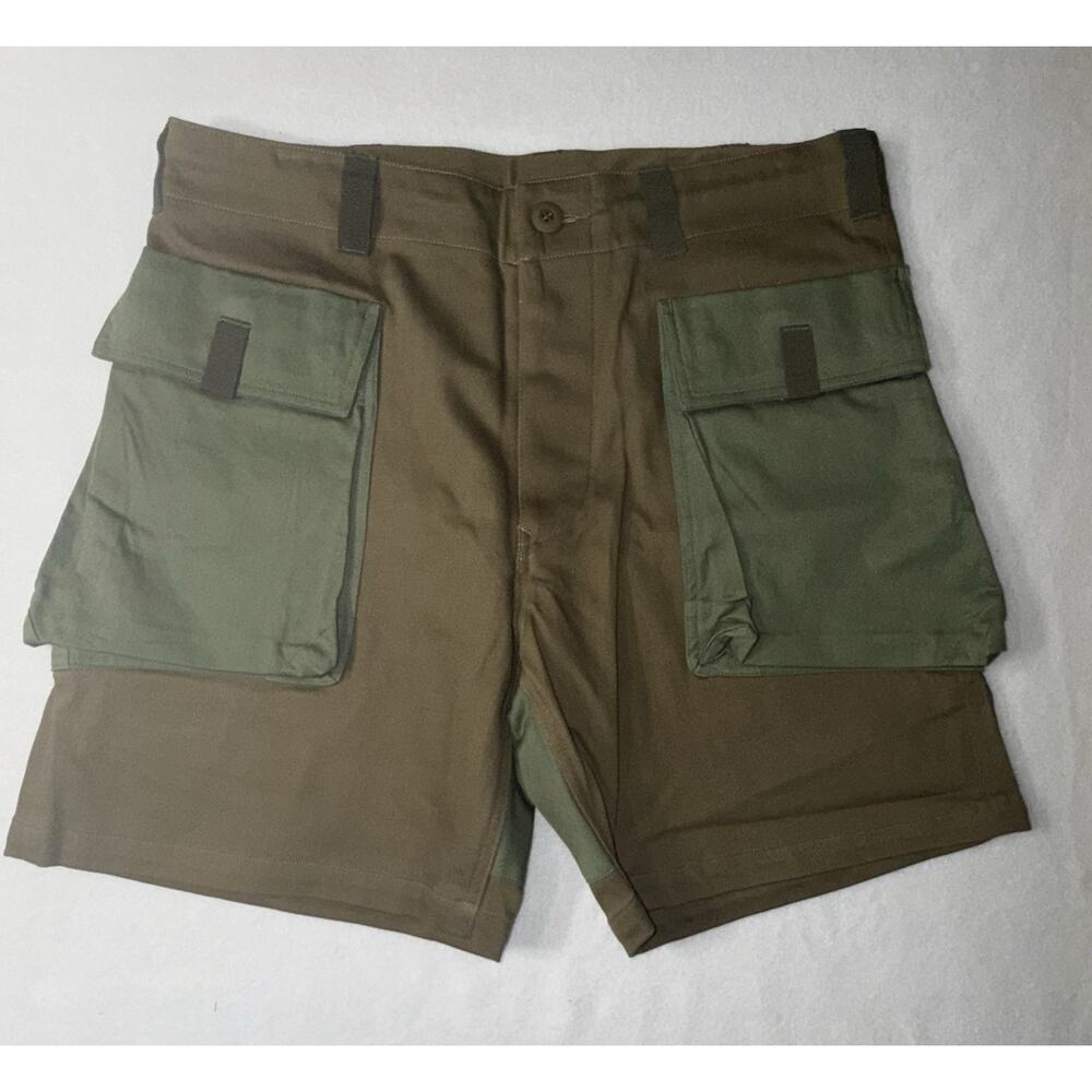 Wasted Collective Organic Cotton Cargo Shorts in‎ Green Size Large New